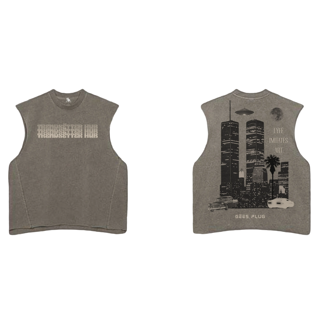 TREND$ËTTER HUB RETRO BROWN WASHED TANK TOP