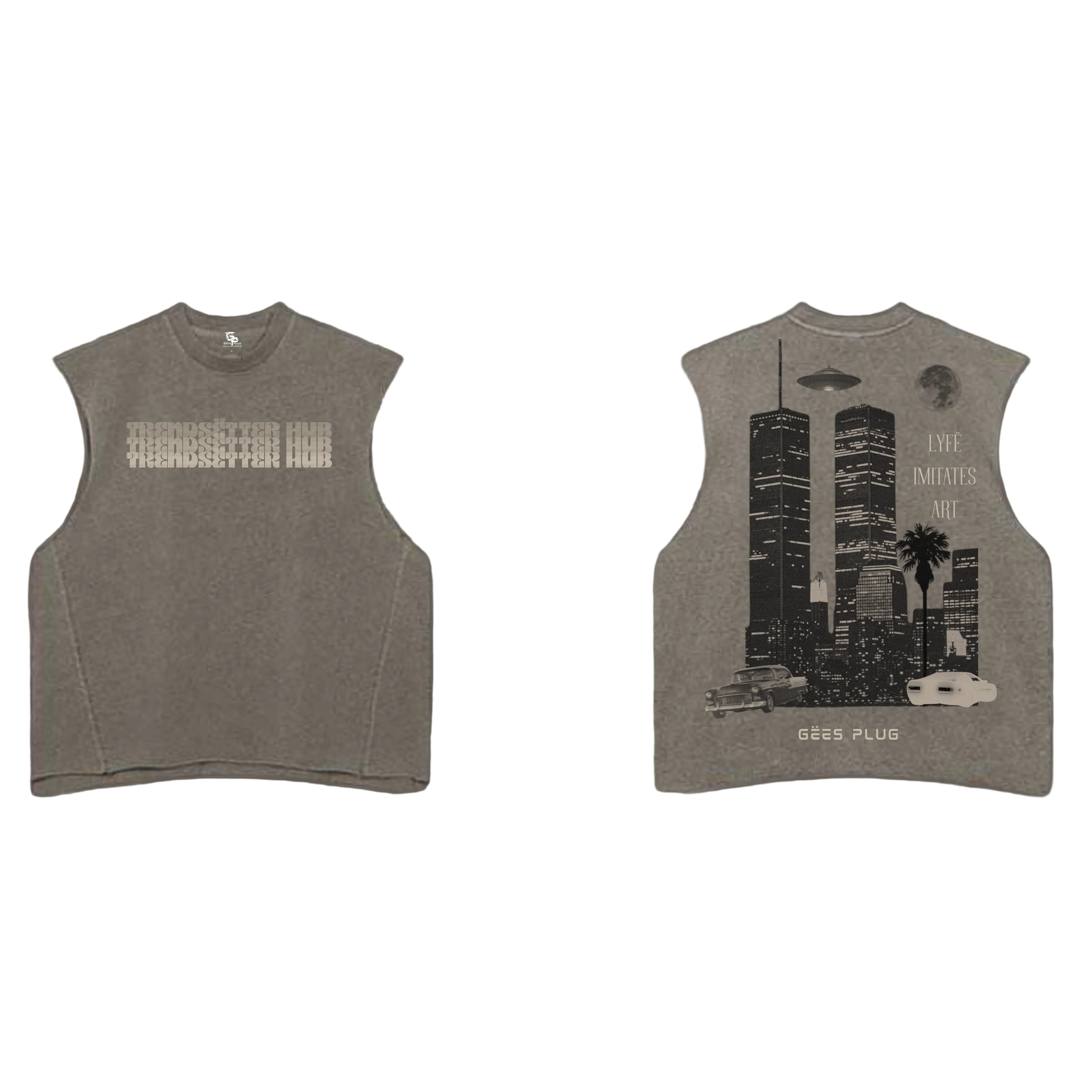 TREND$ËTTER HUB RETRO BROWN WASHED TANK TOP
