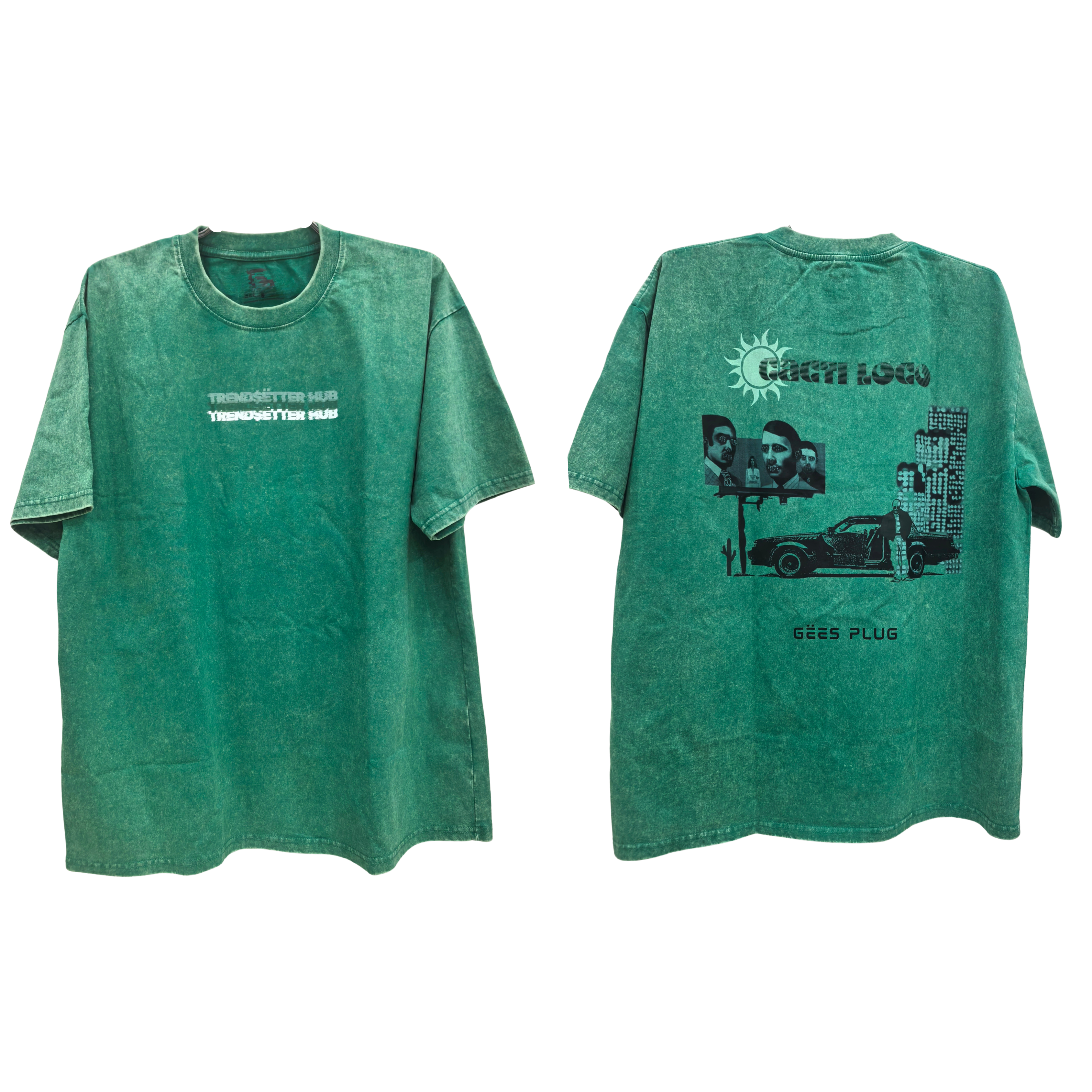 CACTI LOCO GREEN WASHED TEE