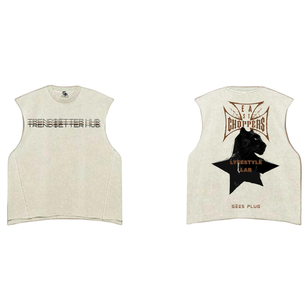 TREND$ËTTER HUB EAST CHOPPERS OFF WHITE WASHED TANK TOP