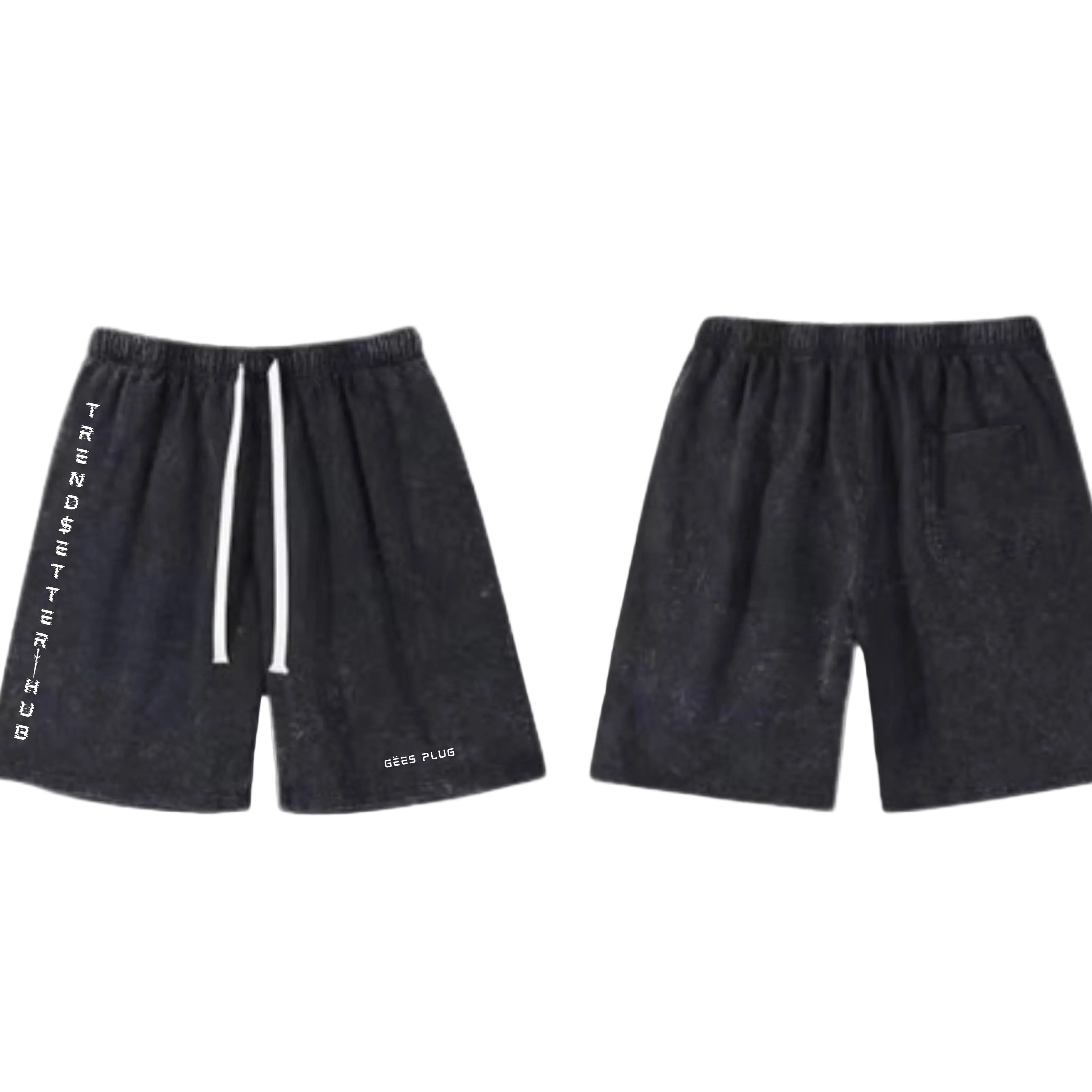 TREND$ËTTER HUB BLACK WASHED SHORTS