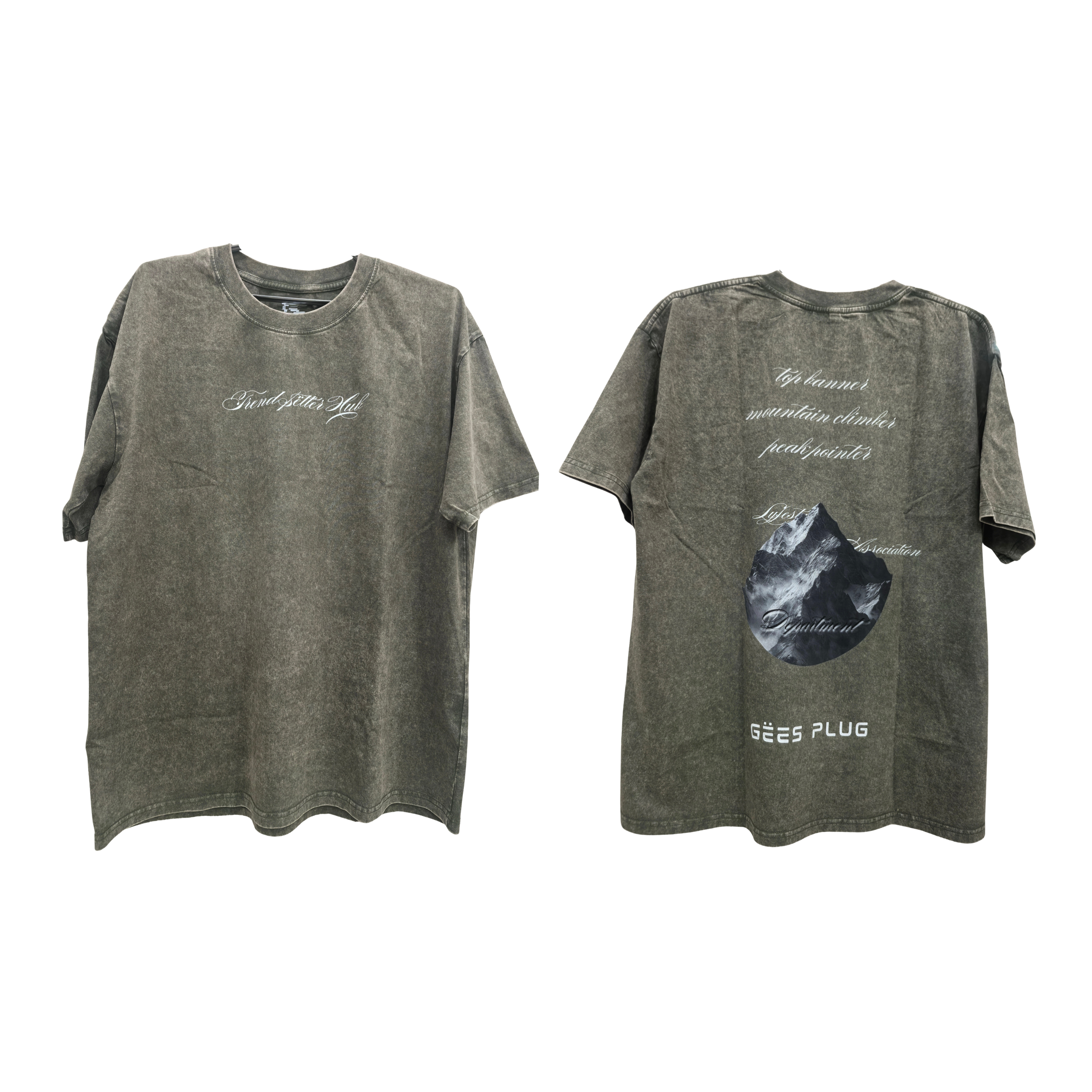 PEAK POINTER ARMY GREEN WASHED TEE